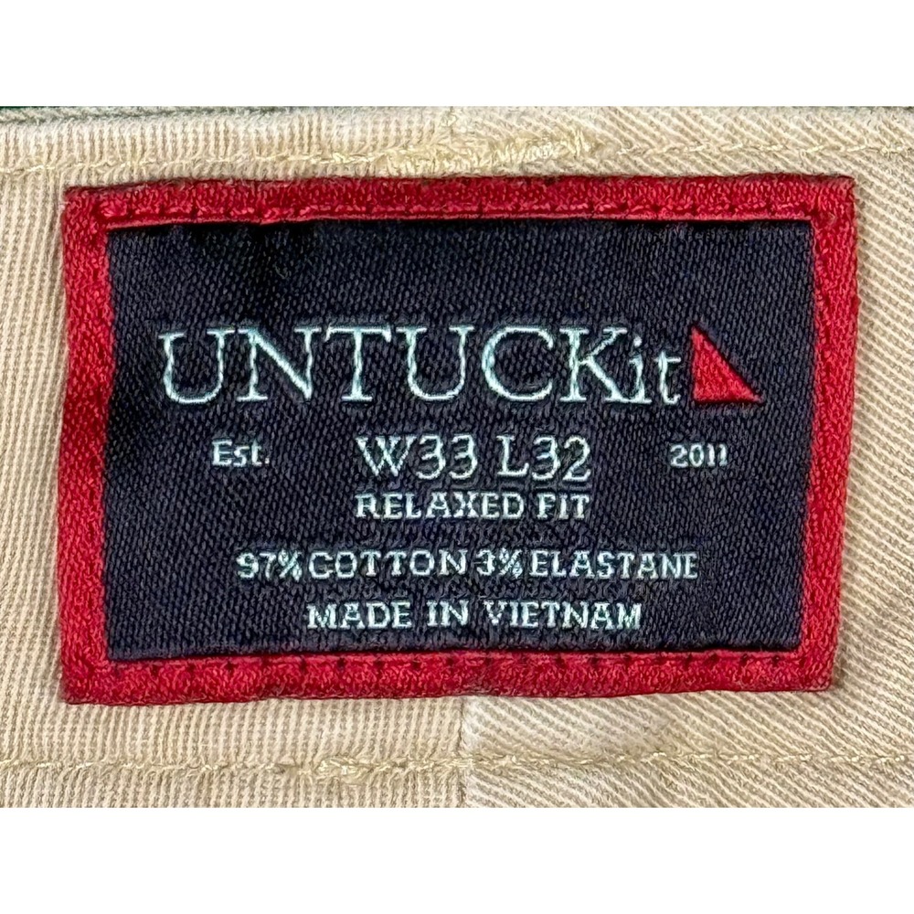 UNTUCKit Mens Relaxed Fit Chinos Pants Beige Casual Everyday Wear W33 L32 - Picture 6 of 7